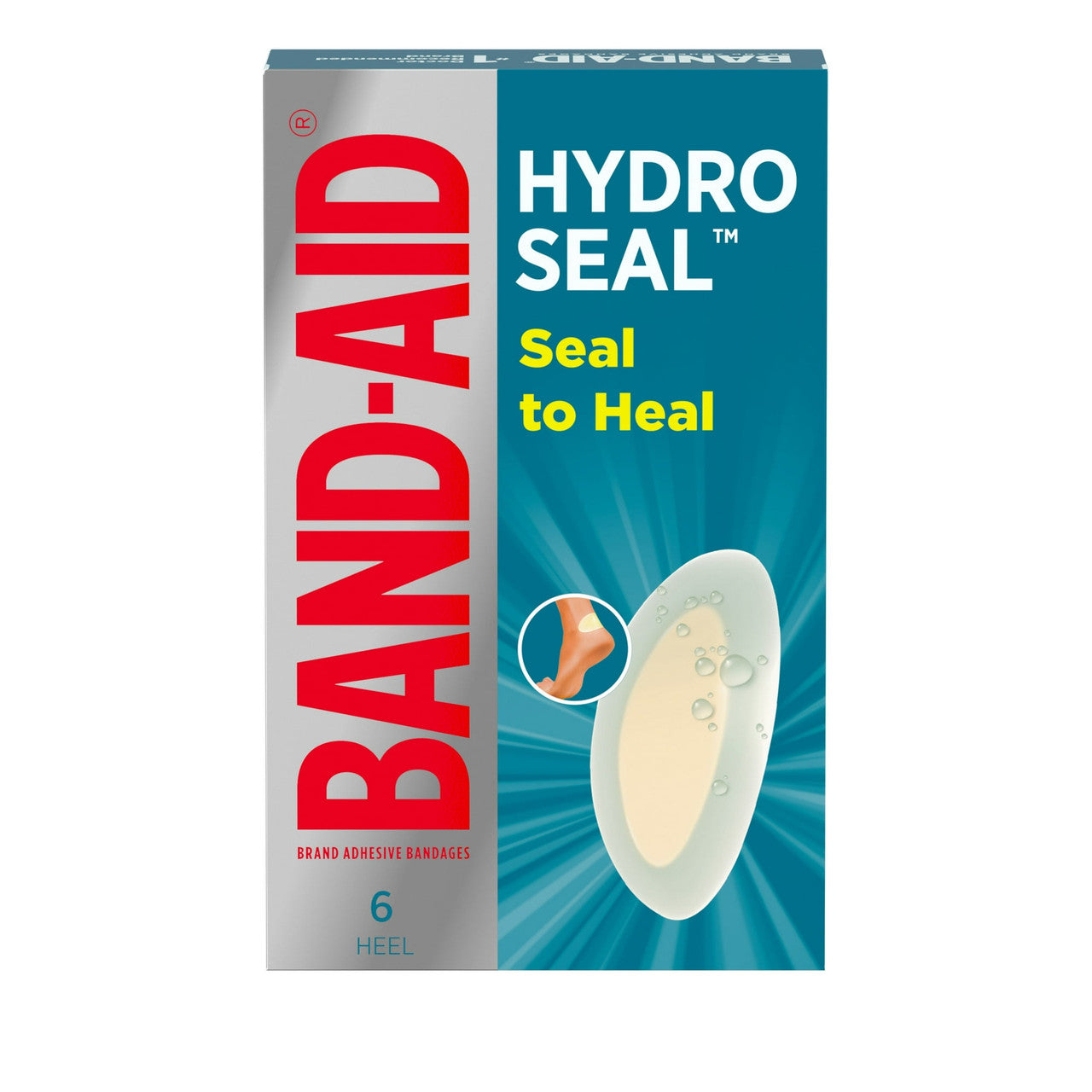 Johnson and Johnson Band Aid Adhesive Hydro Seal Blister Heels Hydrocolloid Gel Bandages, 6 Ea